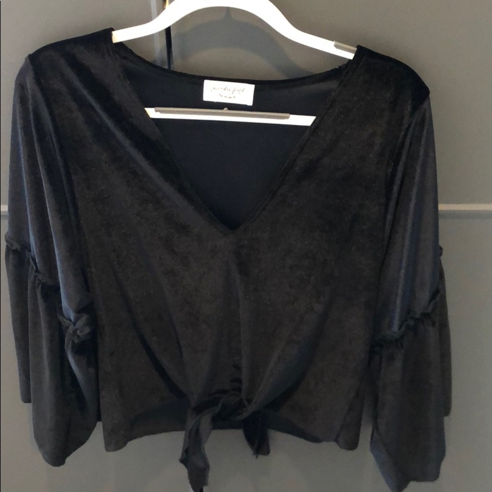 Black velvet long sleeve